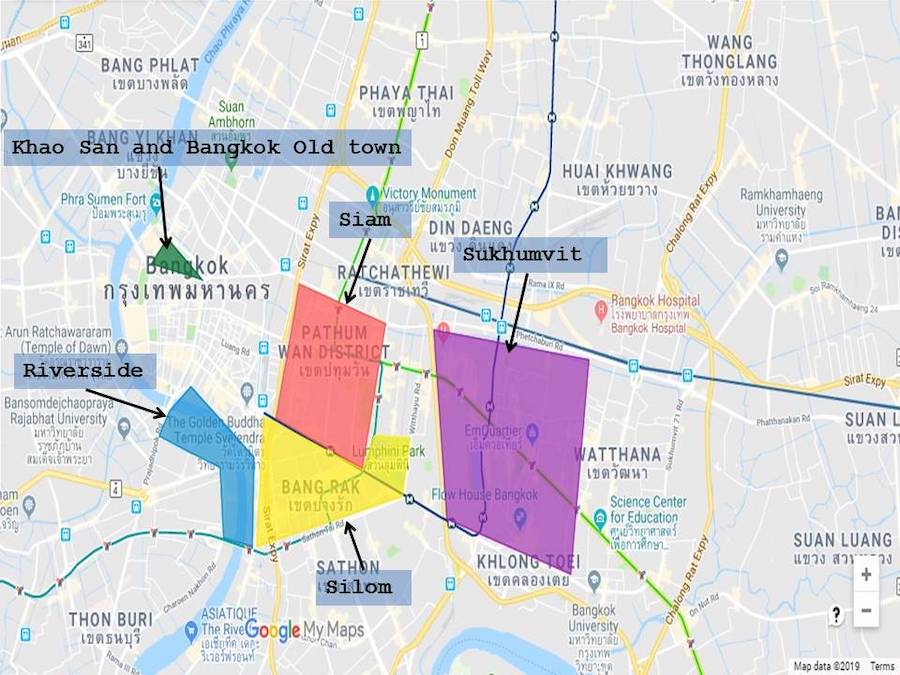 bangkok bölgeler harita