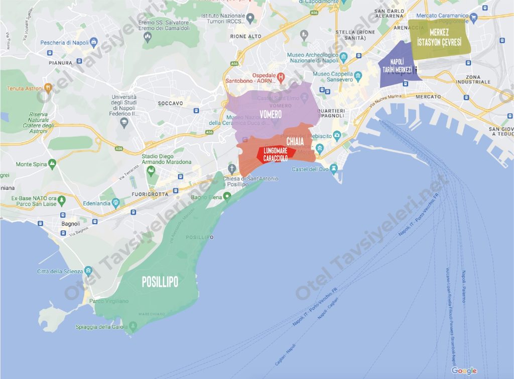 napoli'de nerede kalınır harita