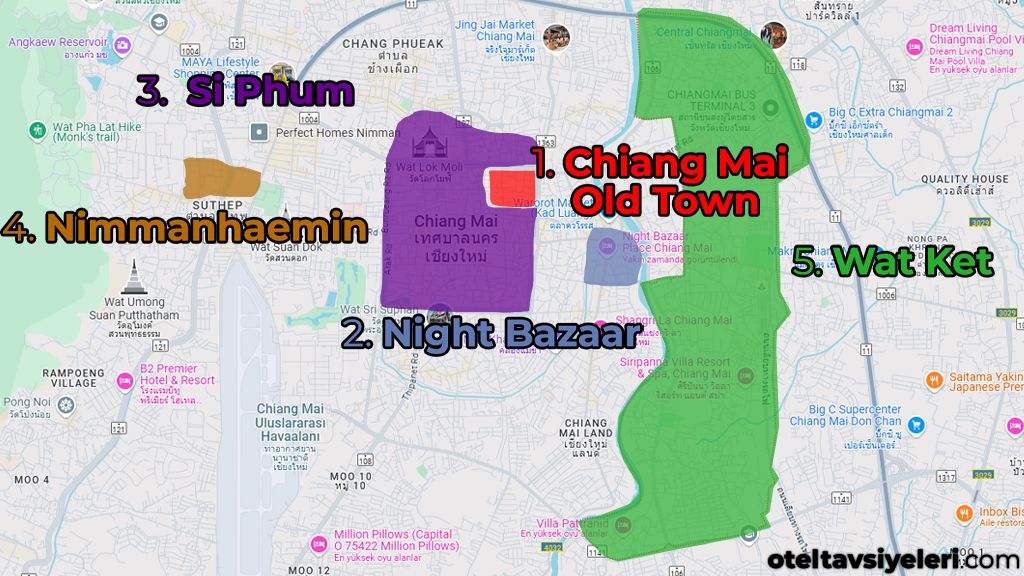 Chiang Mai'de Nerede Kalınır