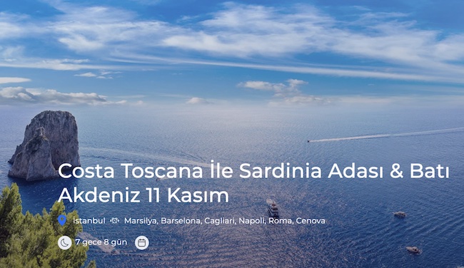ETS Costa Toscana İle Sardinia Adası & Batı Akdeniz