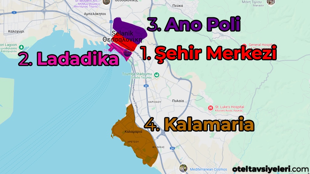 Selanik'te nerede kalınır harita