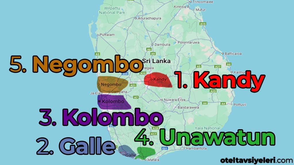 Sri Lanka'da Nerede Kalınır