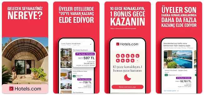 Hotels.com uygulaması