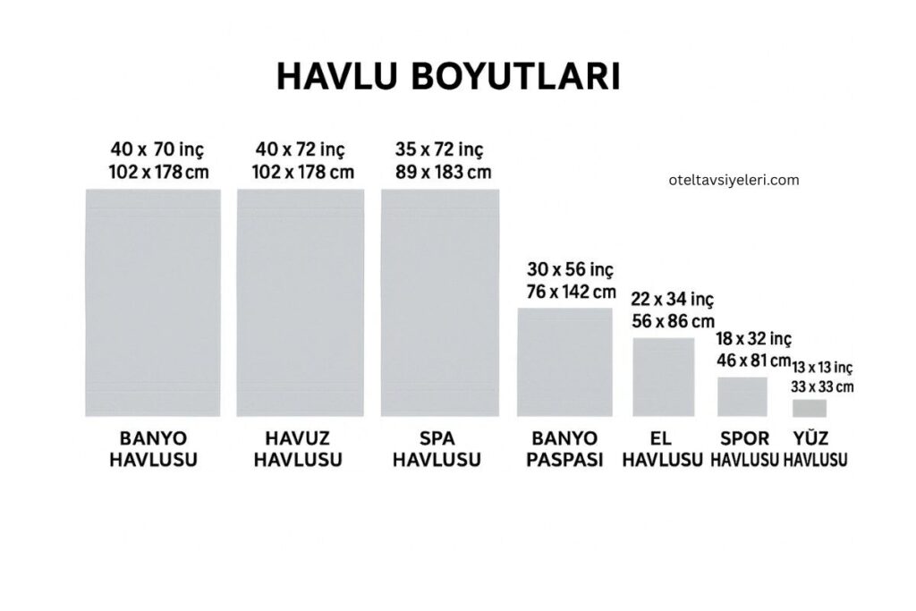 otel havlu boyutları
